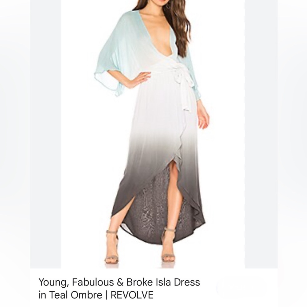 Young Fabulous & Broke Isla Dress. Rare design in Teal Ombré